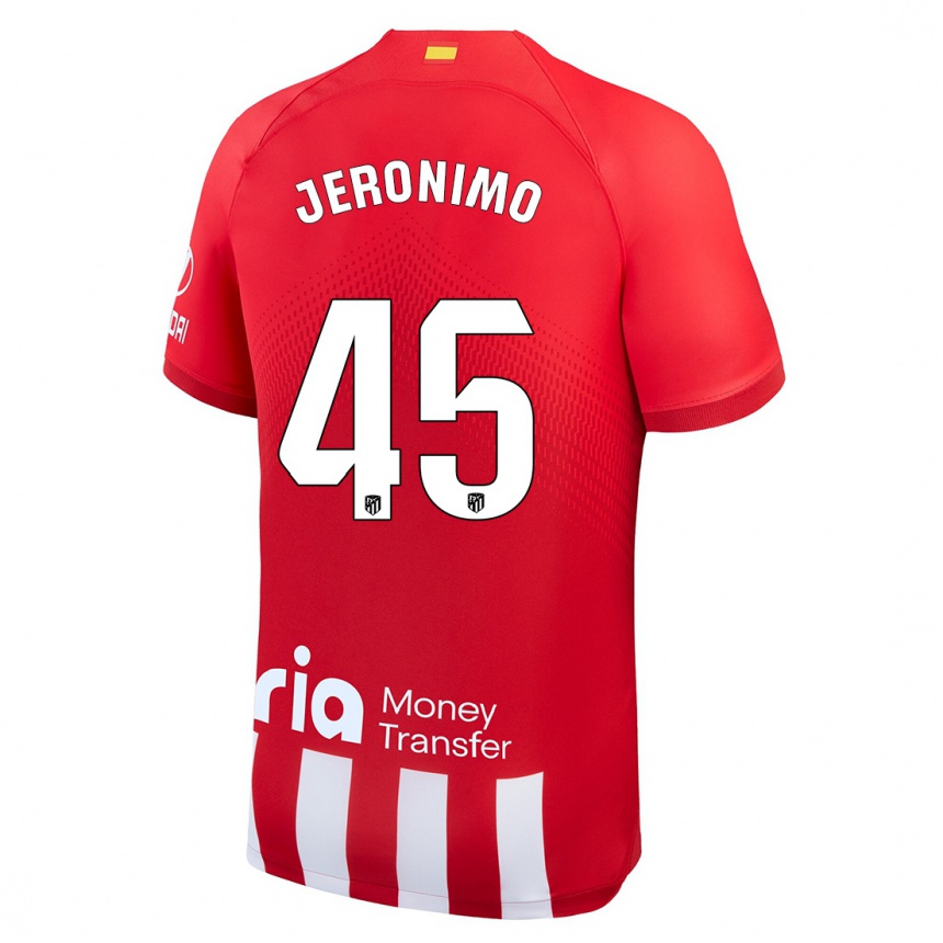 Hombre Fútbol Camiseta Isaiah Jeronimo #45 Rojo Blanco 1ª Equipación 2023/24