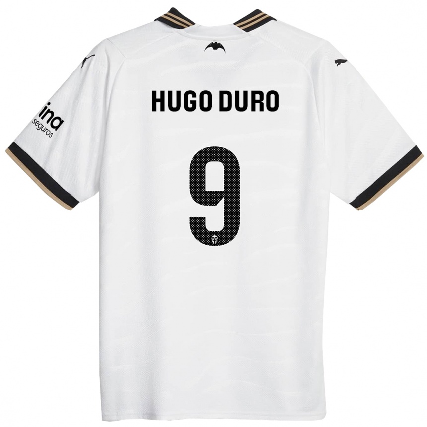 Hombre Fútbol Camiseta Hugo Duro #9 Blanco 1ª Equipación 2023/24