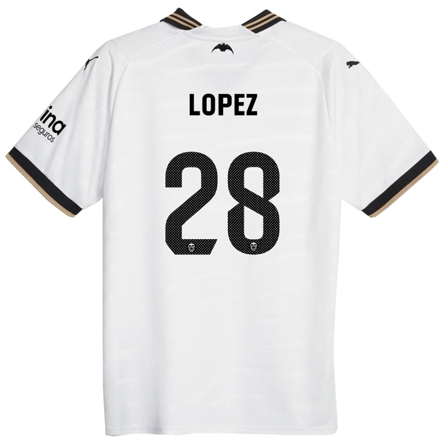 Hombre Fútbol Camiseta Saray Lopez #28 Blanco 1ª Equipación 2023/24