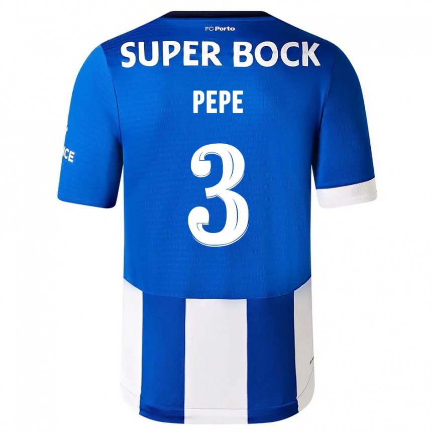 Hombre Fútbol Camiseta Pepe #3 Azul Blanco 1ª Equipación 2023/24