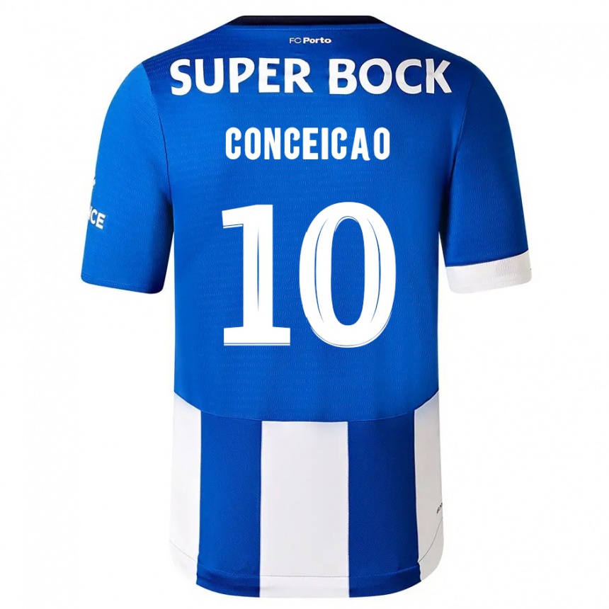 Hombre Fútbol Camiseta Francisco Conceicao #10 Azul Blanco 1ª Equipación 2023/24