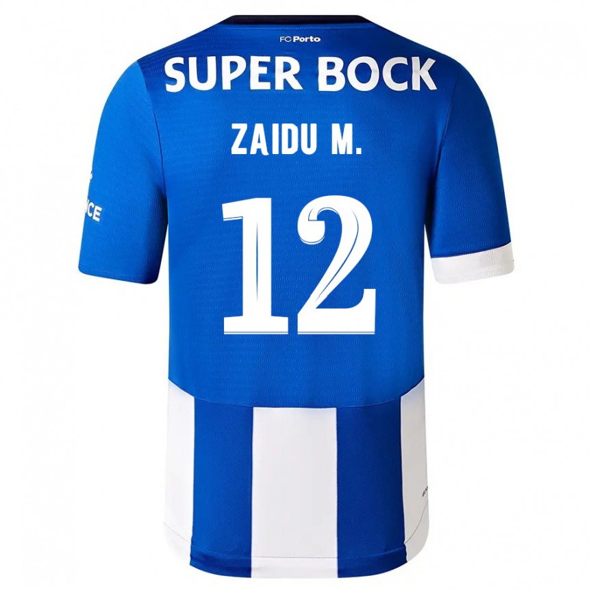 Hombre Fútbol Camiseta Zaidu #12 Azul Blanco 1ª Equipación 2023/24