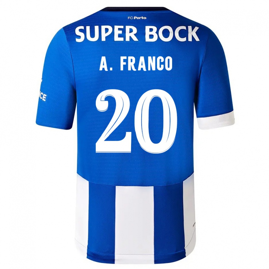 Hombre Fútbol Camiseta Andre Franco #20 Azul Blanco 1ª Equipación 2023/24