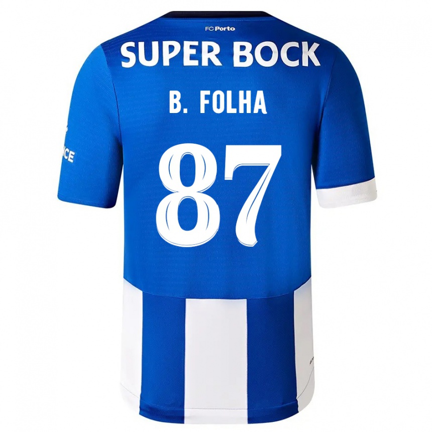 Hombre Fútbol Camiseta Bernardo Folha #87 Azul Blanco 1ª Equipación 2023/24