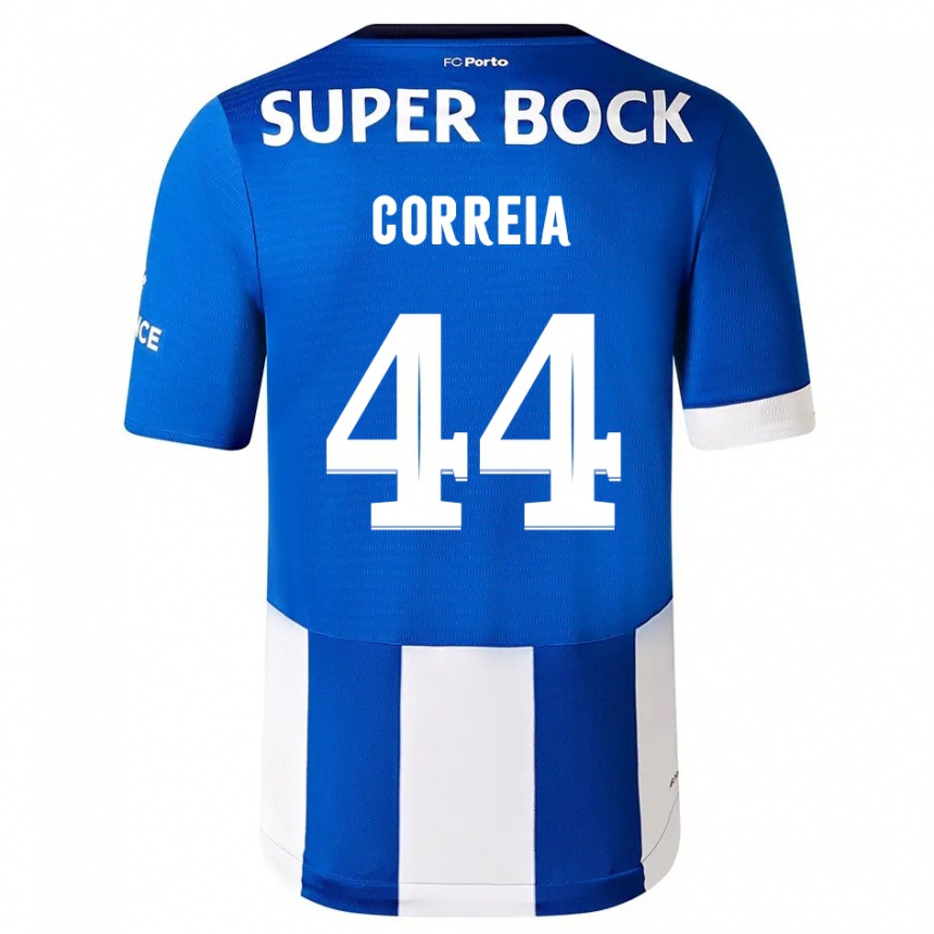 Hombre Fútbol Camiseta Romain Correia #44 Azul Blanco 1ª Equipación 2023/24