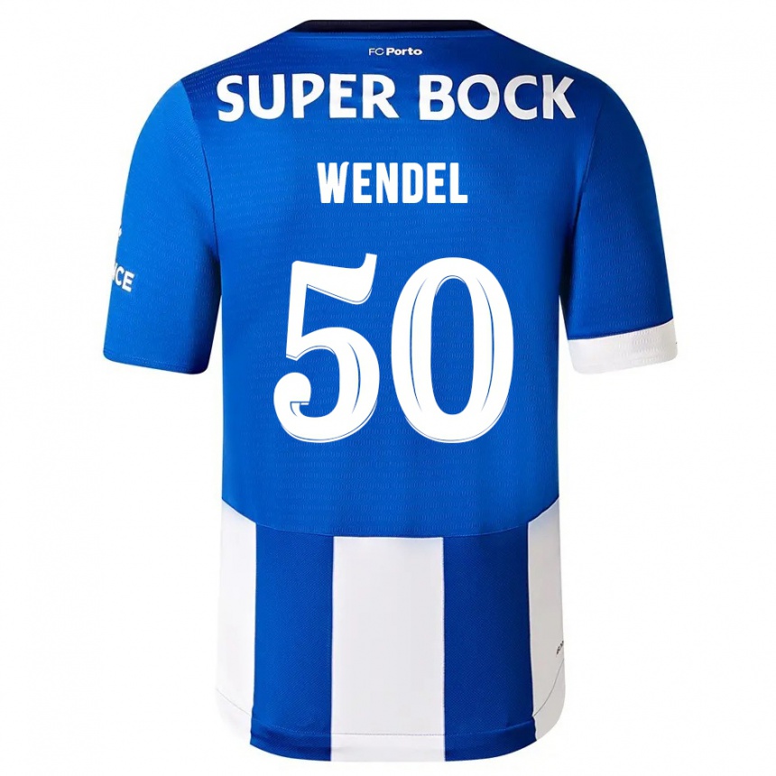 Hombre Fútbol Camiseta Wendel #50 Azul Blanco 1ª Equipación 2023/24