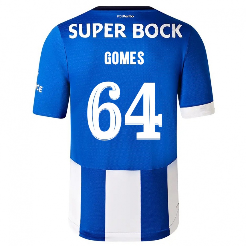 Hombre Fútbol Camiseta Luís Gomes #64 Azul Blanco 1ª Equipación 2023/24