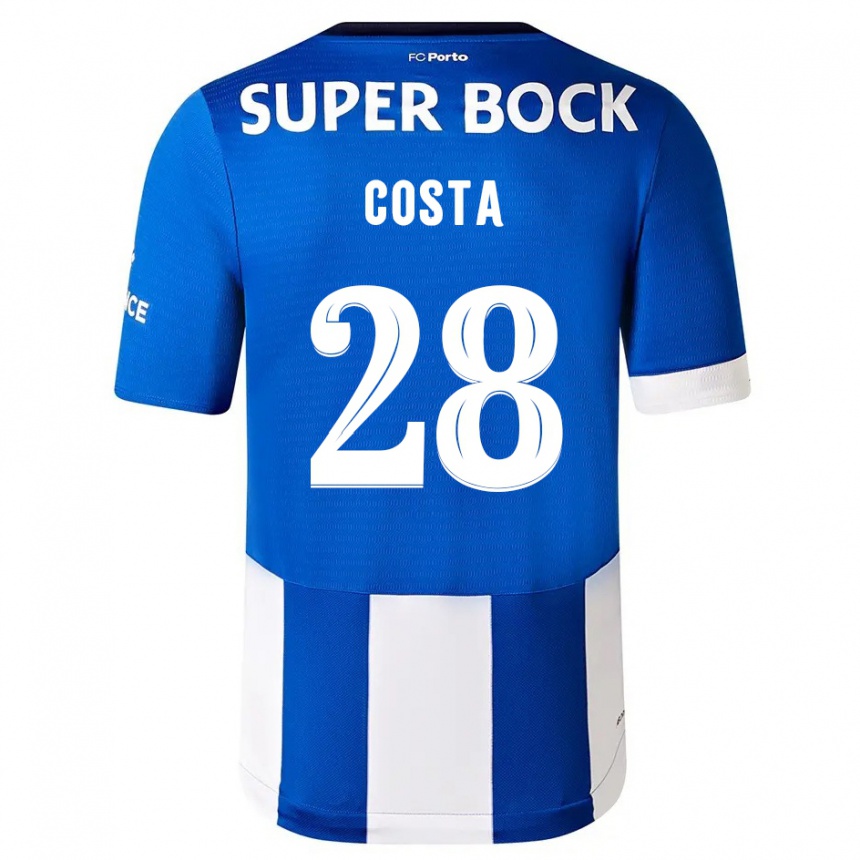 Hombre Fútbol Camiseta Bruno Costa #28 Azul Blanco 1ª Equipación 2023/24