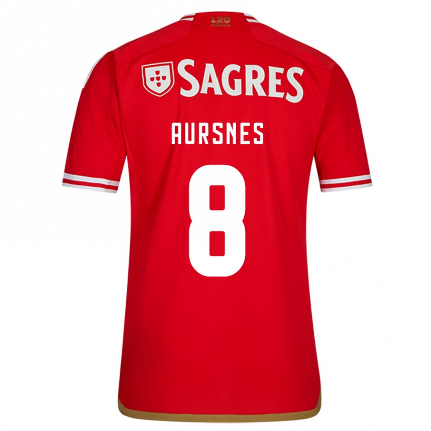 Hombre Fútbol Camiseta Fredrik Aursnes #8 Rojo 1ª Equipación 2023/24