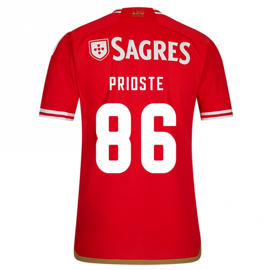 Hombre Fútbol Camiseta Diogo Prioste #86 Rojo 1ª Equipación 2023/24