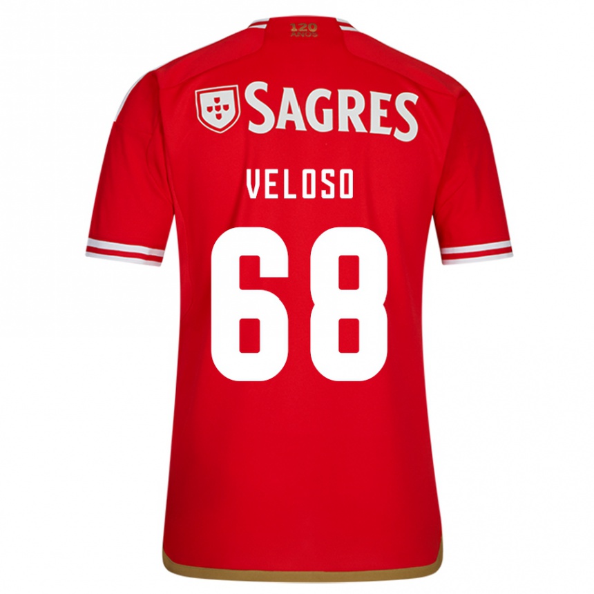 Hombre Fútbol Camiseta João Veloso #68 Rojo 1ª Equipación 2023/24