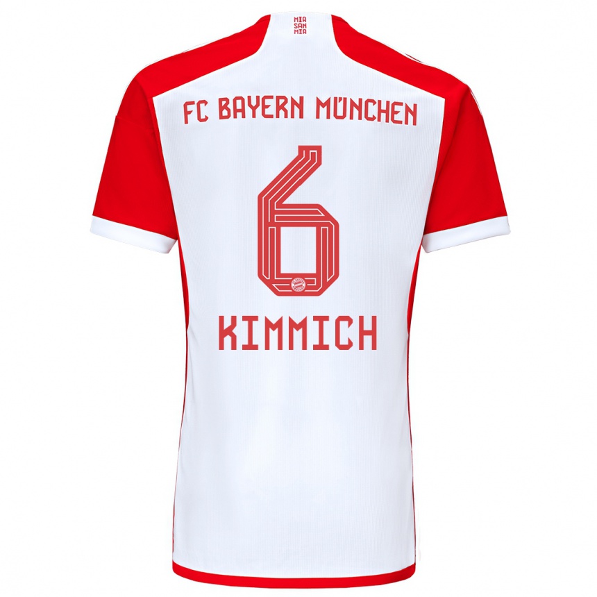 Hombre Fútbol Camiseta Joshua Kimmich #6 Rojo Blanco 1ª Equipación 2023/24