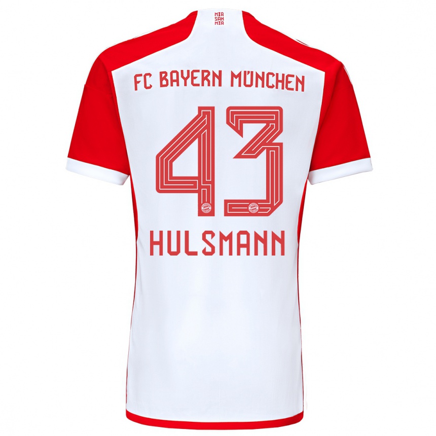 Hombre Fútbol Camiseta Tom Hulsmann #43 Rojo Blanco 1ª Equipación 2023/24