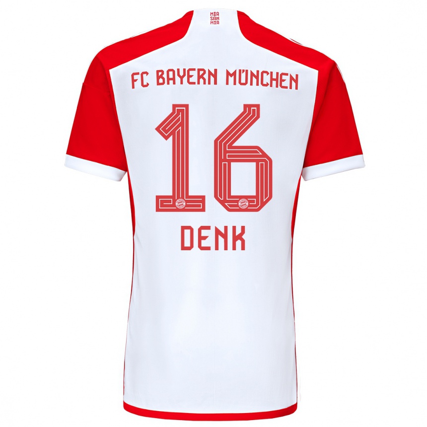 Hombre Fútbol Camiseta Luca Denk #16 Rojo Blanco 1ª Equipación 2023/24