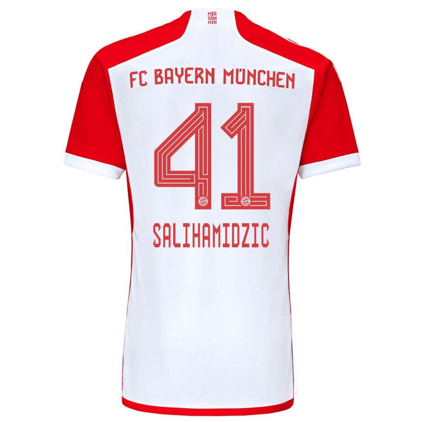 Hombre Fútbol Camiseta Nick Salihamidzic #41 Rojo Blanco 1ª Equipación 2023/24