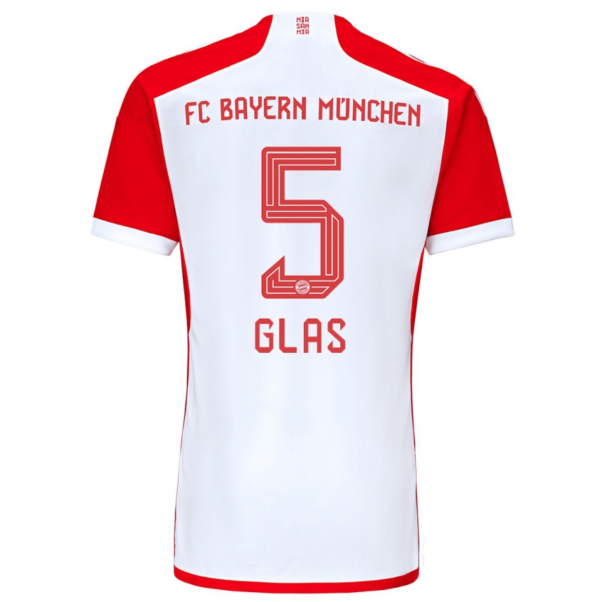 Hombre Fútbol Camiseta Hanna Glas #5 Rojo Blanco 1ª Equipación 2023/24