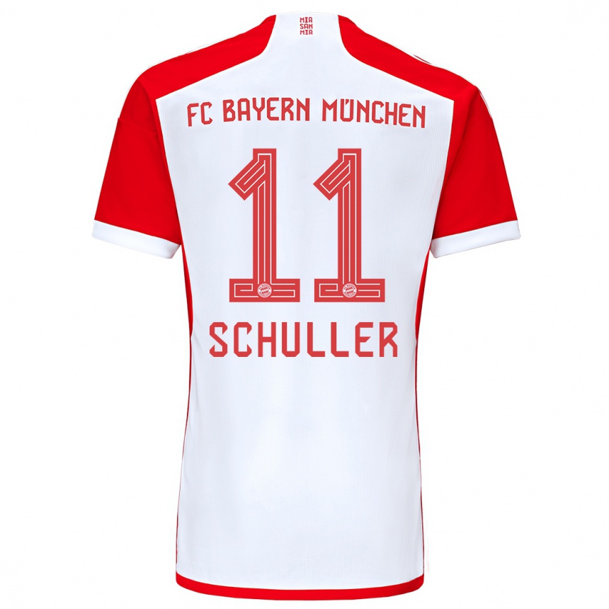 Hombre Fútbol Camiseta Lea Schuller #11 Rojo Blanco 1ª Equipación 2023/24