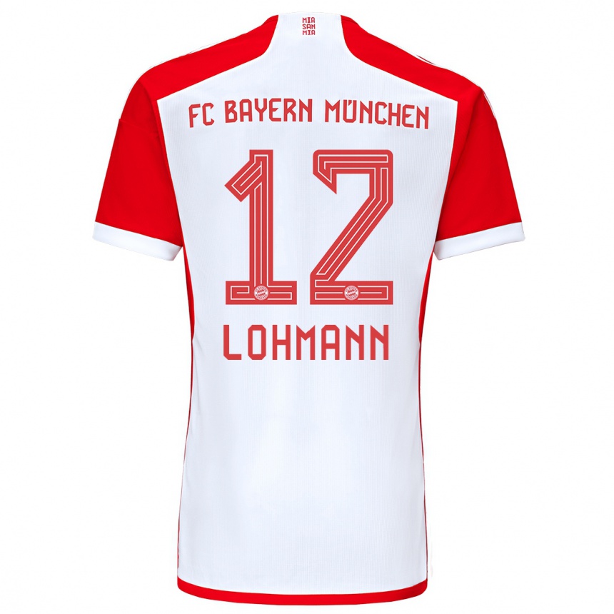 Hombre Fútbol Camiseta Sydney Lohmann #12 Rojo Blanco 1ª Equipación 2023/24