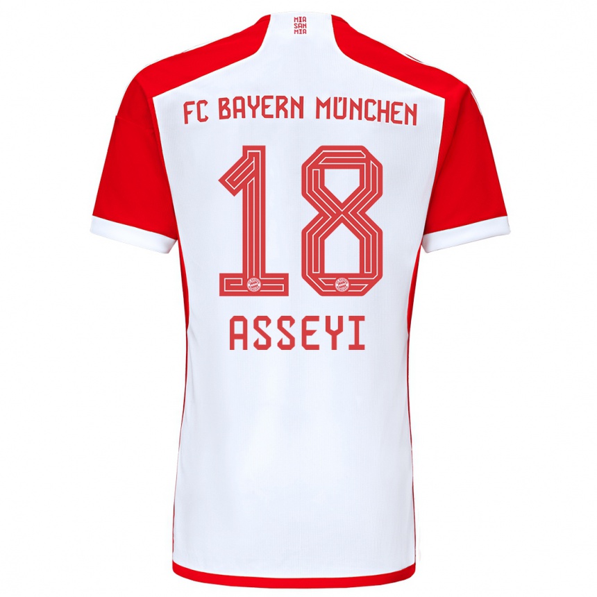 Hombre Fútbol Camiseta Viviane Asseyi #18 Rojo Blanco 1ª Equipación 2023/24