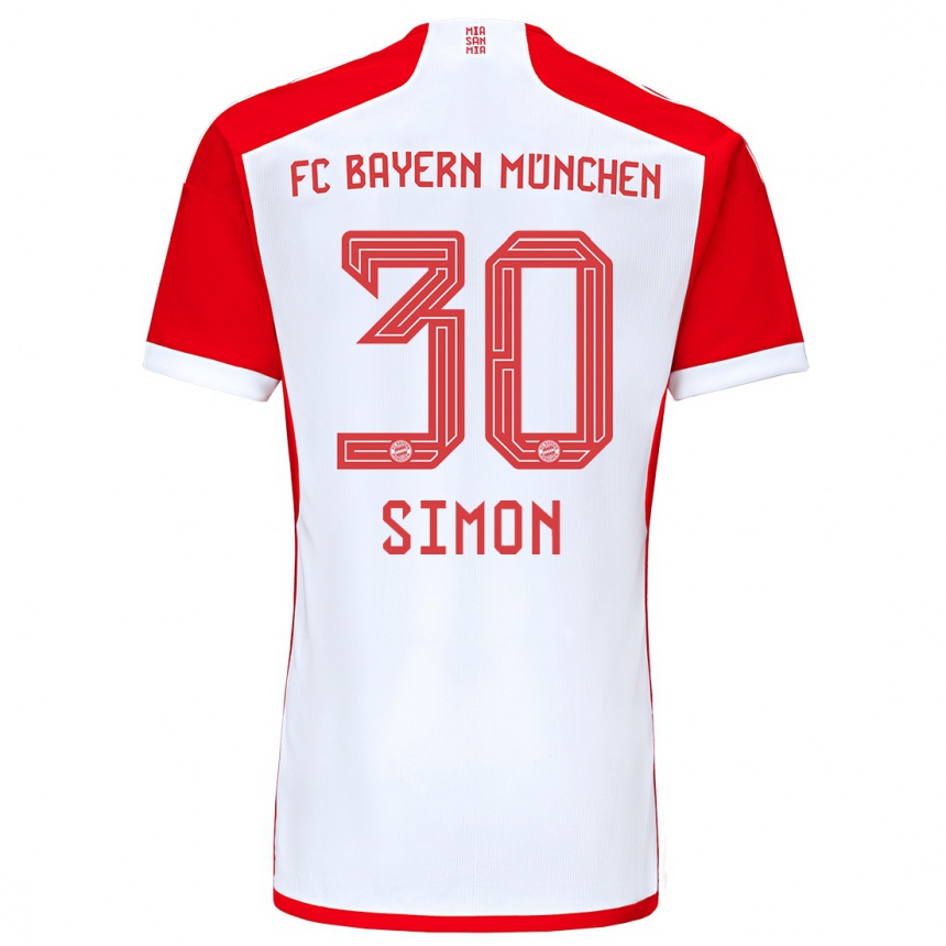 Hombre Fútbol Camiseta Carolin Simon #30 Rojo Blanco 1ª Equipación 2023/24