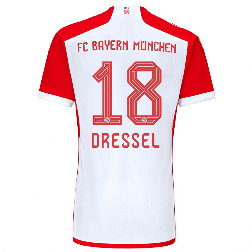 Hombre Fútbol Camiseta Timon Dressel #18 Rojo Blanco 1ª Equipación 2023/24