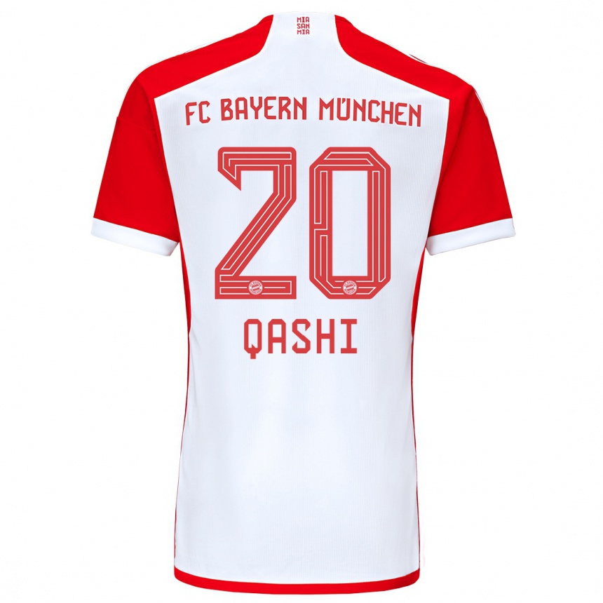 Hombre Fútbol Camiseta Yousef Qashi #20 Rojo Blanco 1ª Equipación 2023/24