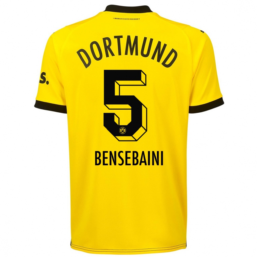 Hombre Fútbol Camiseta Ramy Bensebaini #5 Amarillo 1ª Equipación 2023/24