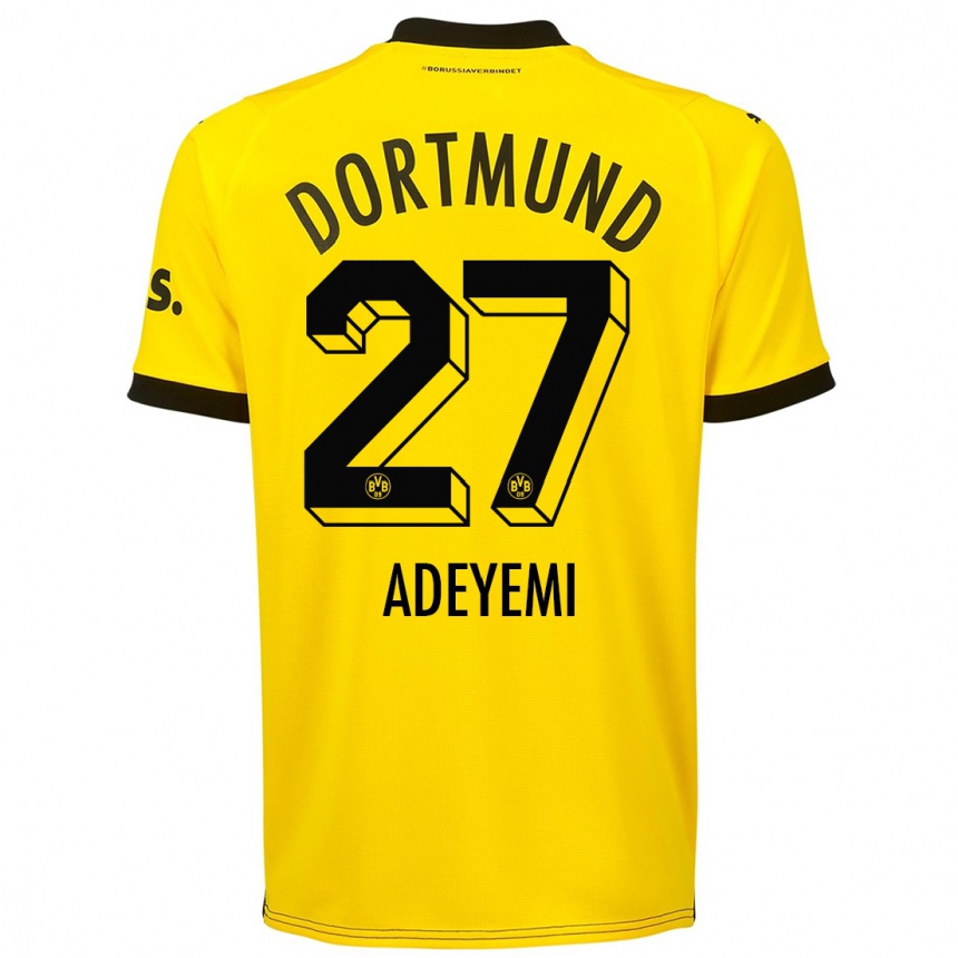 Hombre Fútbol Camiseta Karim Adeyemi #27 Amarillo 1ª Equipación 2023/24