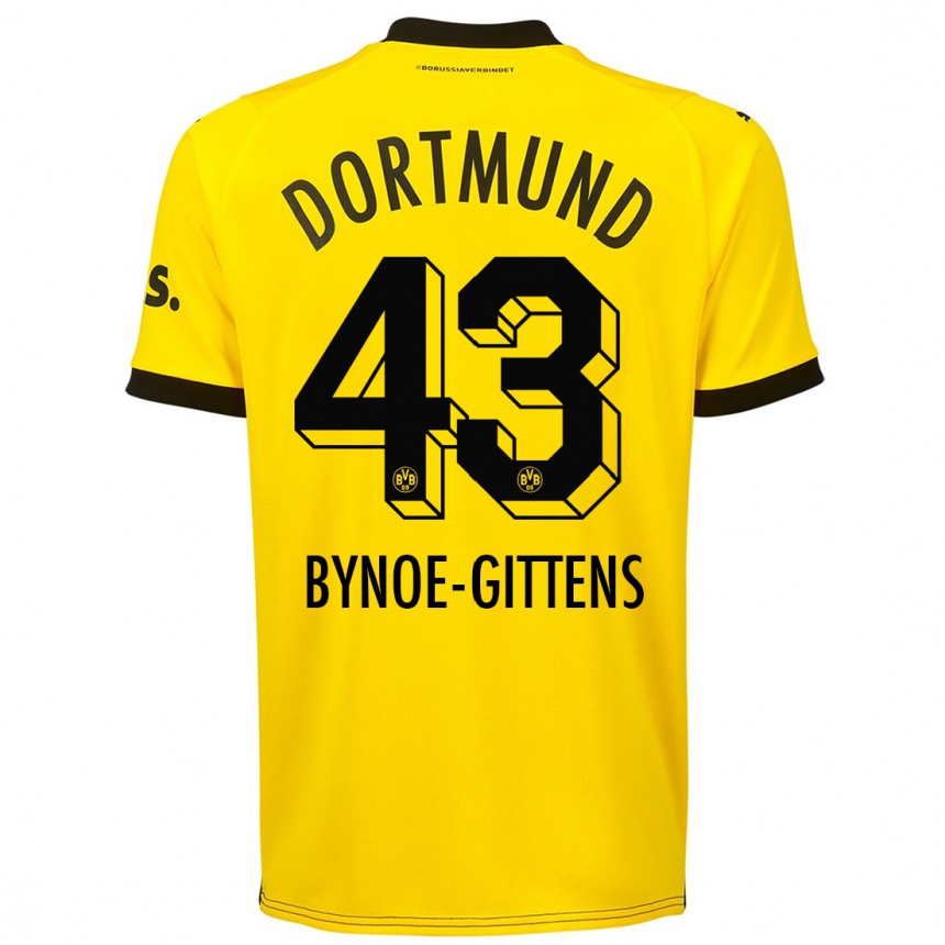 Hombre Fútbol Camiseta Jamie Bynoe-Gittens #43 Amarillo 1ª Equipación 2023/24