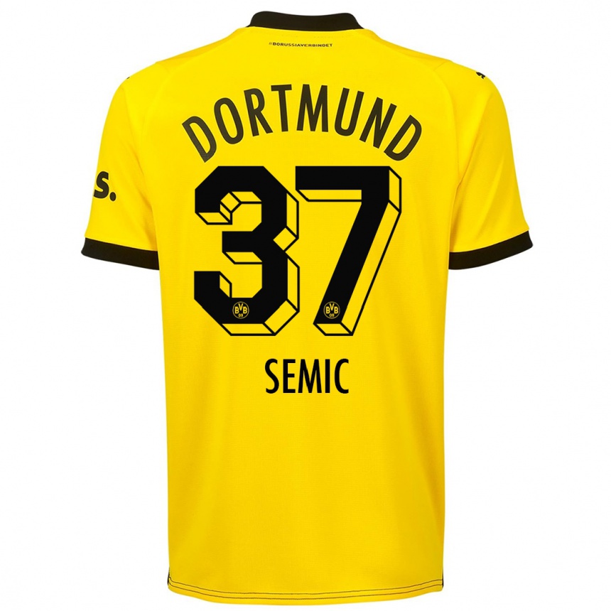 Hombre Fútbol Camiseta Lion Semic #37 Amarillo 1ª Equipación 2023/24