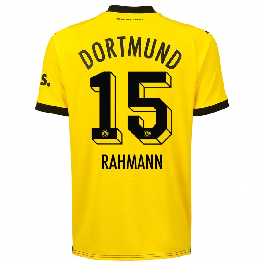 Hombre Fútbol Camiseta Luke Rahmann #15 Amarillo 1ª Equipación 2023/24