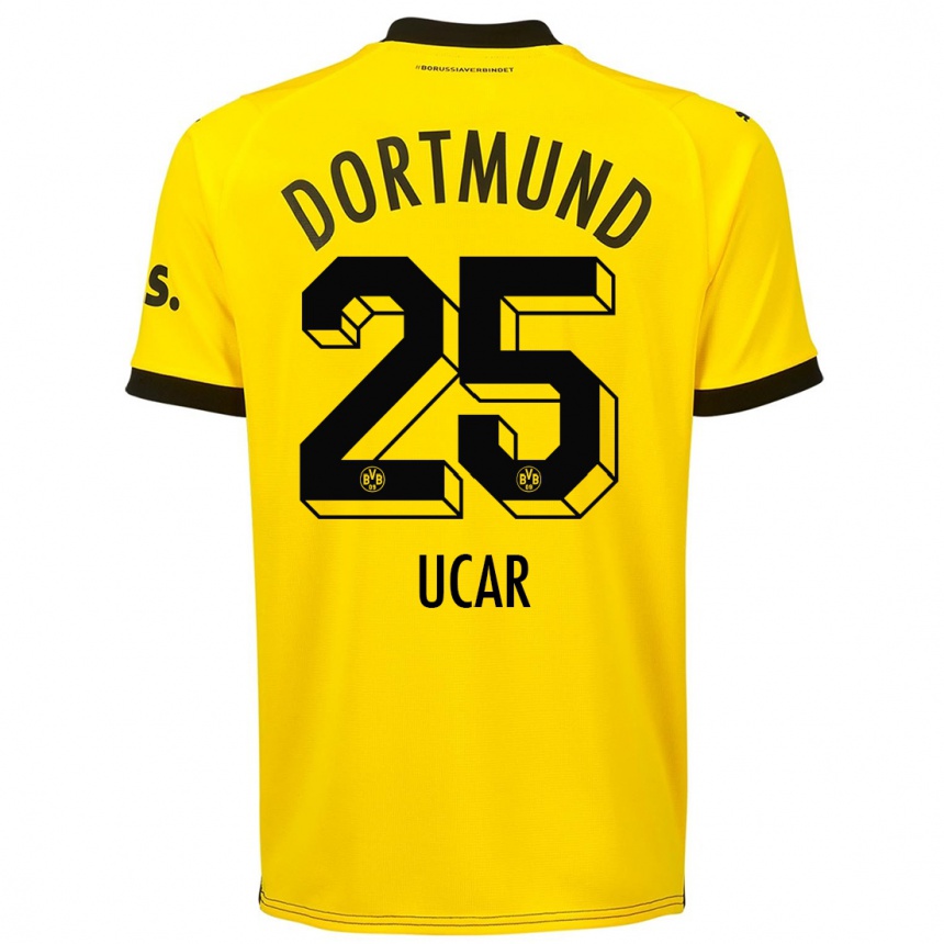 Hombre Fútbol Camiseta Leys Ucar #25 Amarillo 1ª Equipación 2023/24