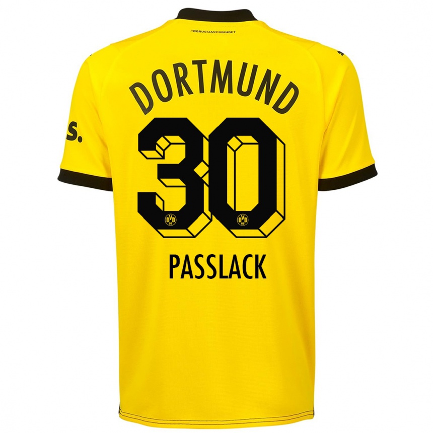 Hombre Fútbol Camiseta Felix Passlack #30 Amarillo 1ª Equipación 2023/24