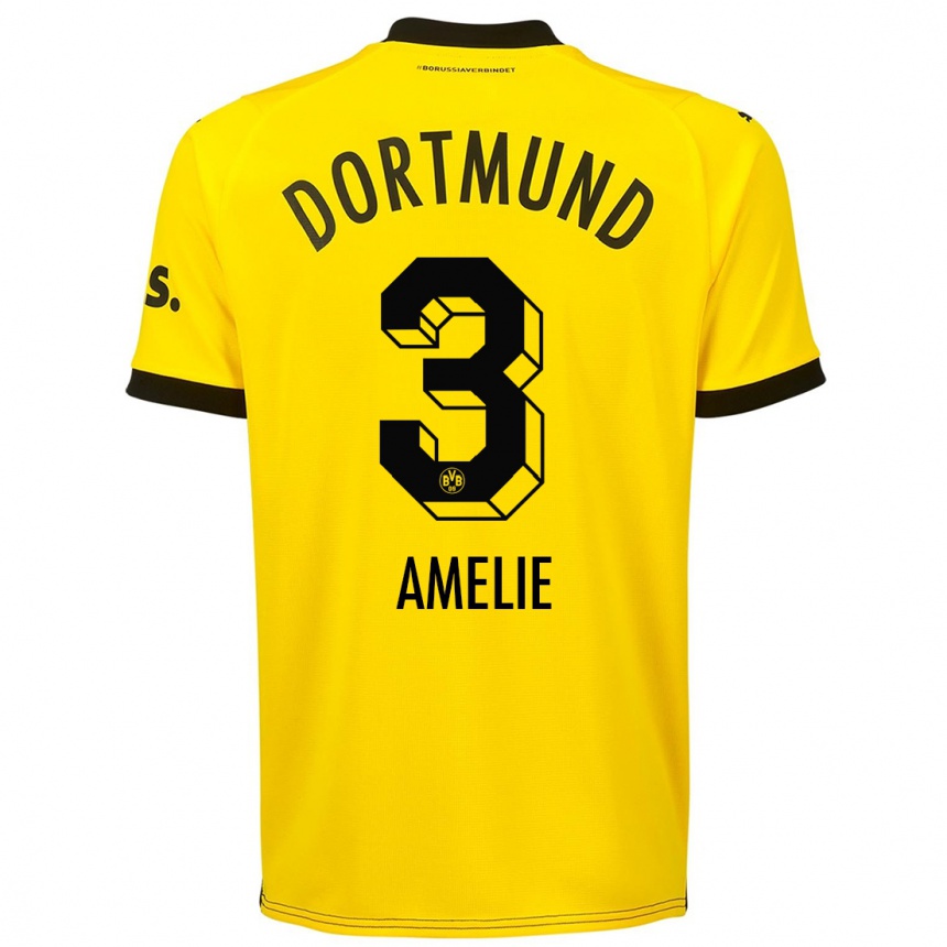 Hombre Fútbol Camiseta Berger Amelie #3 Amarillo 1ª Equipación 2023/24