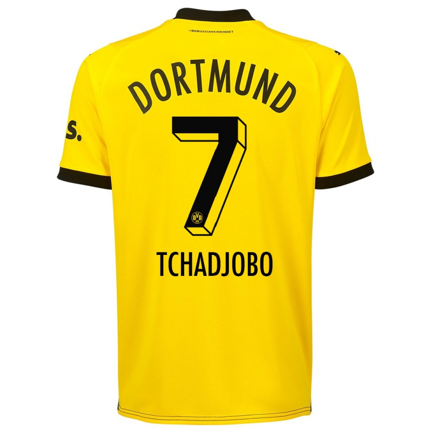 Hombre Fútbol Camiseta Dia Tchadjobo #7 Amarillo 1ª Equipación 2023/24