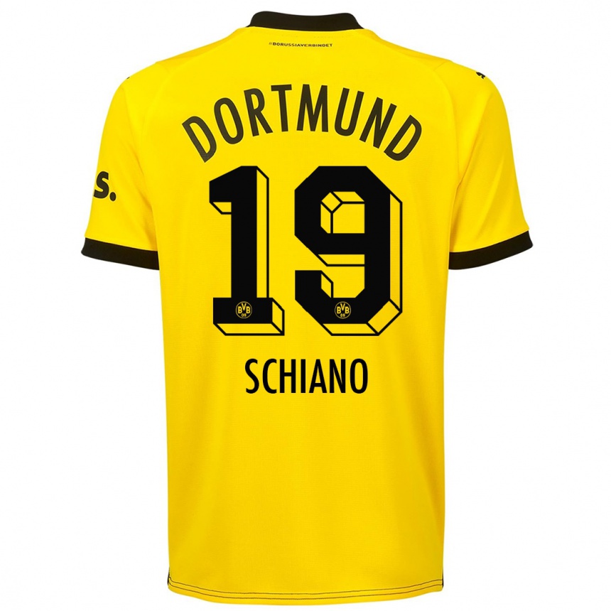 Hombre Fútbol Camiseta Emilio Schiano #19 Amarillo 1ª Equipación 2023/24