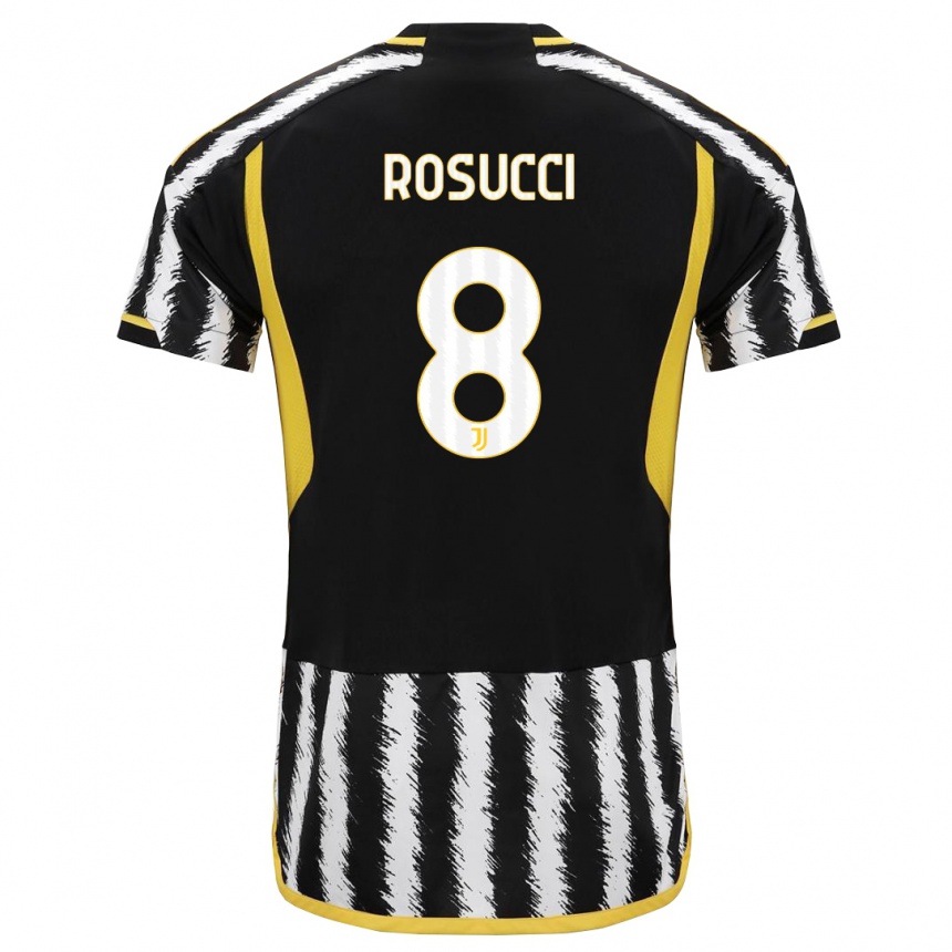 Hombre Fútbol Camiseta Martina Rosucci #8 Blanco Negro 1ª Equipación 2023/24