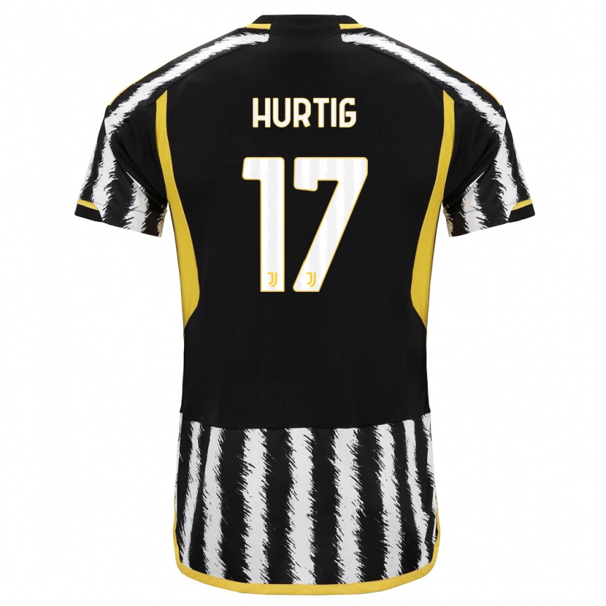 Hombre Fútbol Camiseta Lina Hurtig #17 Blanco Negro 1ª Equipación 2023/24