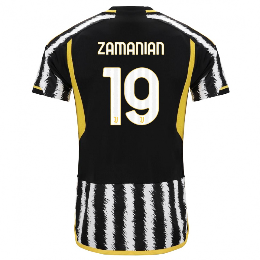 Hombre Fútbol Camiseta Annahita Zamanian #19 Blanco Negro 1ª Equipación 2023/24