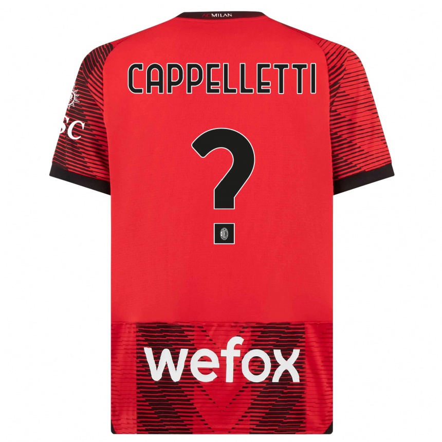 Hombre Fútbol Camiseta Mattia Cappelletti #0 Negro Rojo 1ª Equipación 2023/24