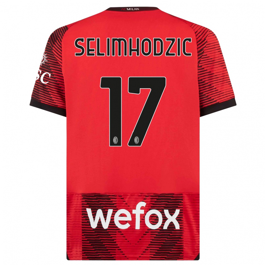 Hombre Fútbol Camiseta Noa Selimhodzic #17 Negro Rojo 1ª Equipación 2023/24