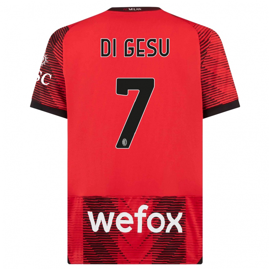 Hombre Fútbol Camiseta Enrico Di Gesu #7 Negro Rojo 1ª Equipación 2023/24