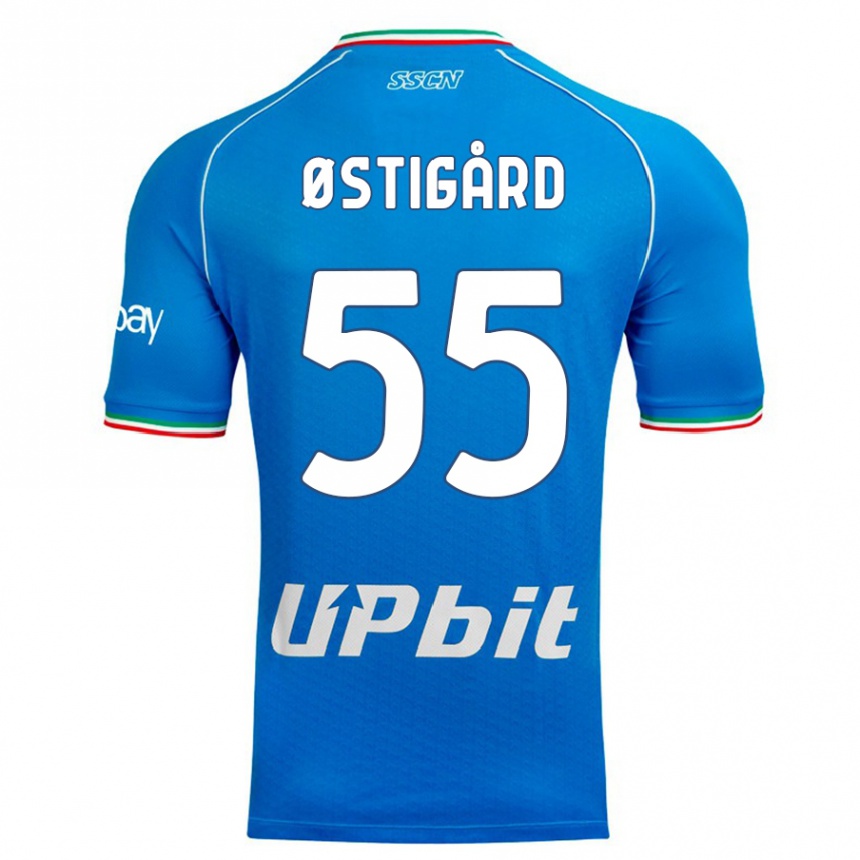 Hombre Fútbol Camiseta Leo Ostigard #55 Cielo Azul 1ª Equipación 2023/24