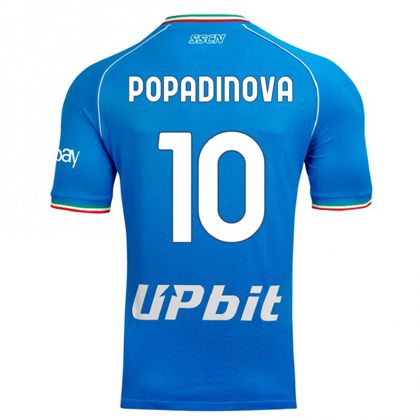 Hombre Fútbol Camiseta Evdokiya Popadinova #10 Cielo Azul 1ª Equipación 2023/24