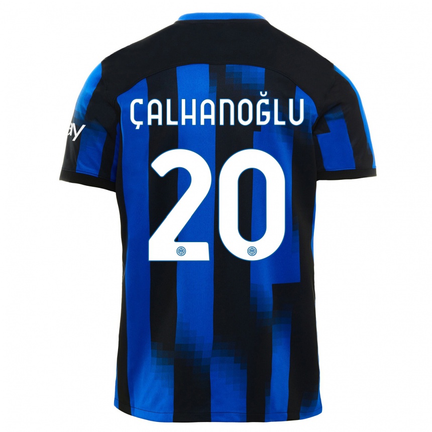 Hombre Fútbol Camiseta Hakan Calhanoglu #20 Azul Negro 1ª Equipación 2023/24