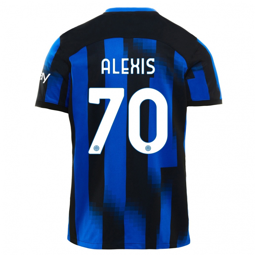 Hombre Fútbol Camiseta Alexis Sanchez #70 Azul Negro 1ª Equipación 2023/24