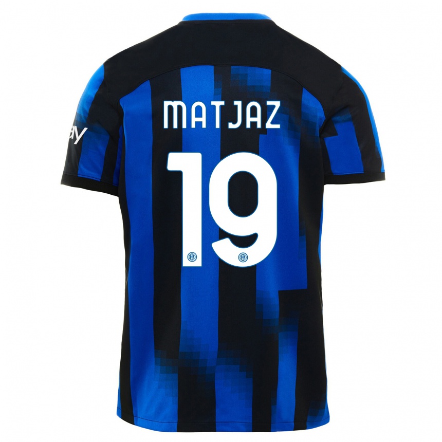 Hombre Fútbol Camiseta Samo Matjaz #19 Azul Negro 1ª Equipación 2023/24