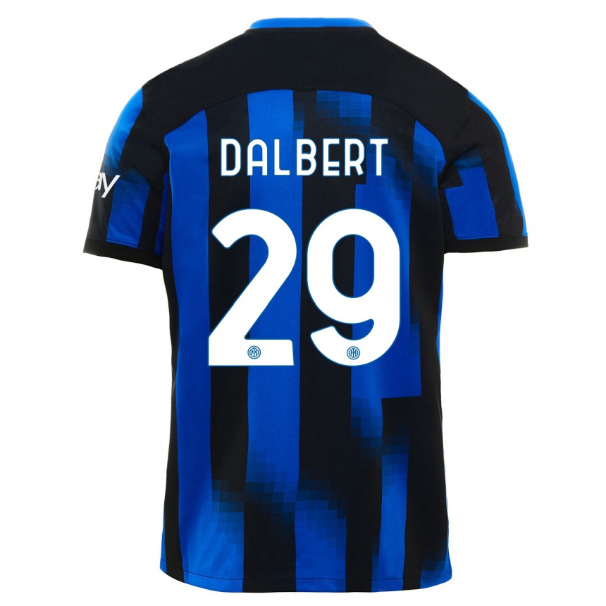 Hombre Fútbol Camiseta Dalbert #29 Azul Negro 1ª Equipación 2023/24