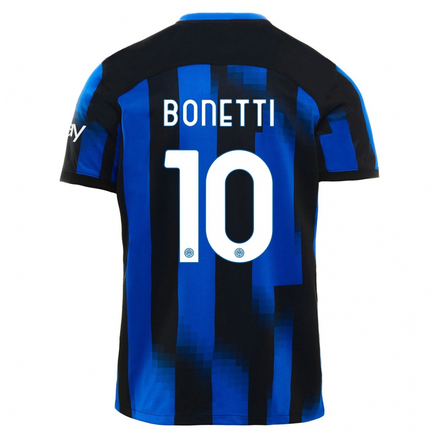 Hombre Fútbol Camiseta Tatiana Bonetti #10 Azul Negro 1ª Equipación 2023/24