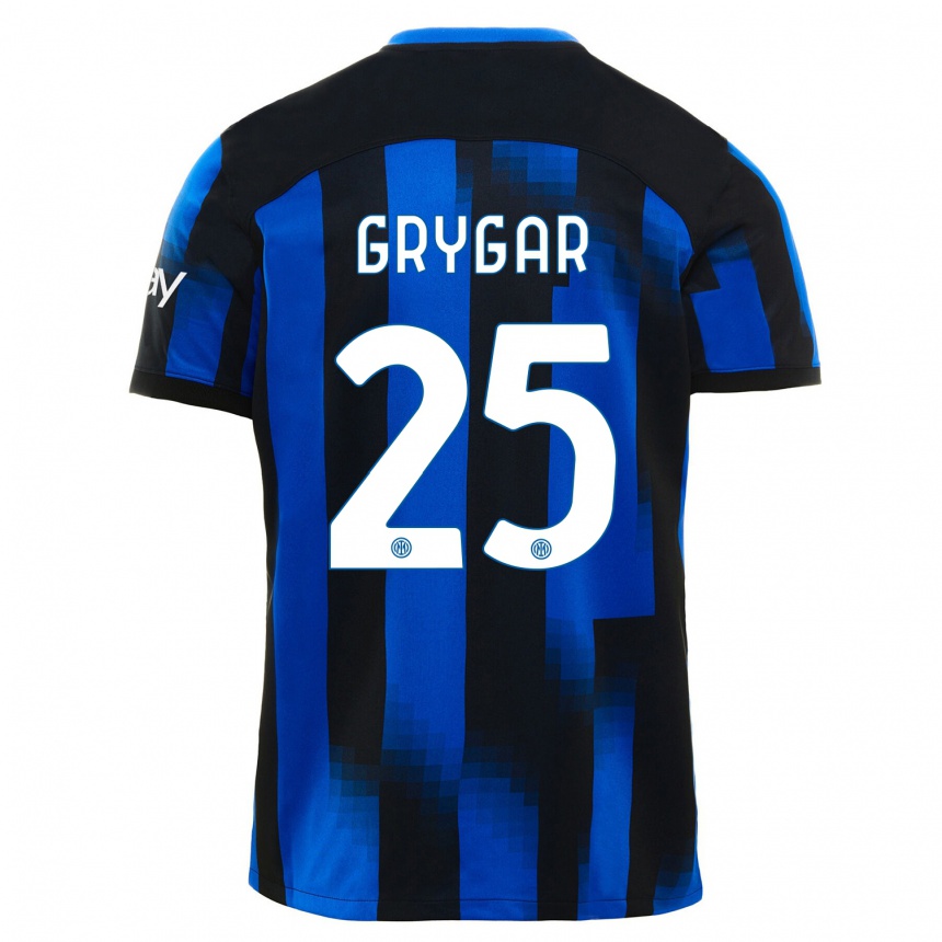 Hombre Fútbol Camiseta Samuel Grygar #25 Azul Negro 1ª Equipación 2023/24